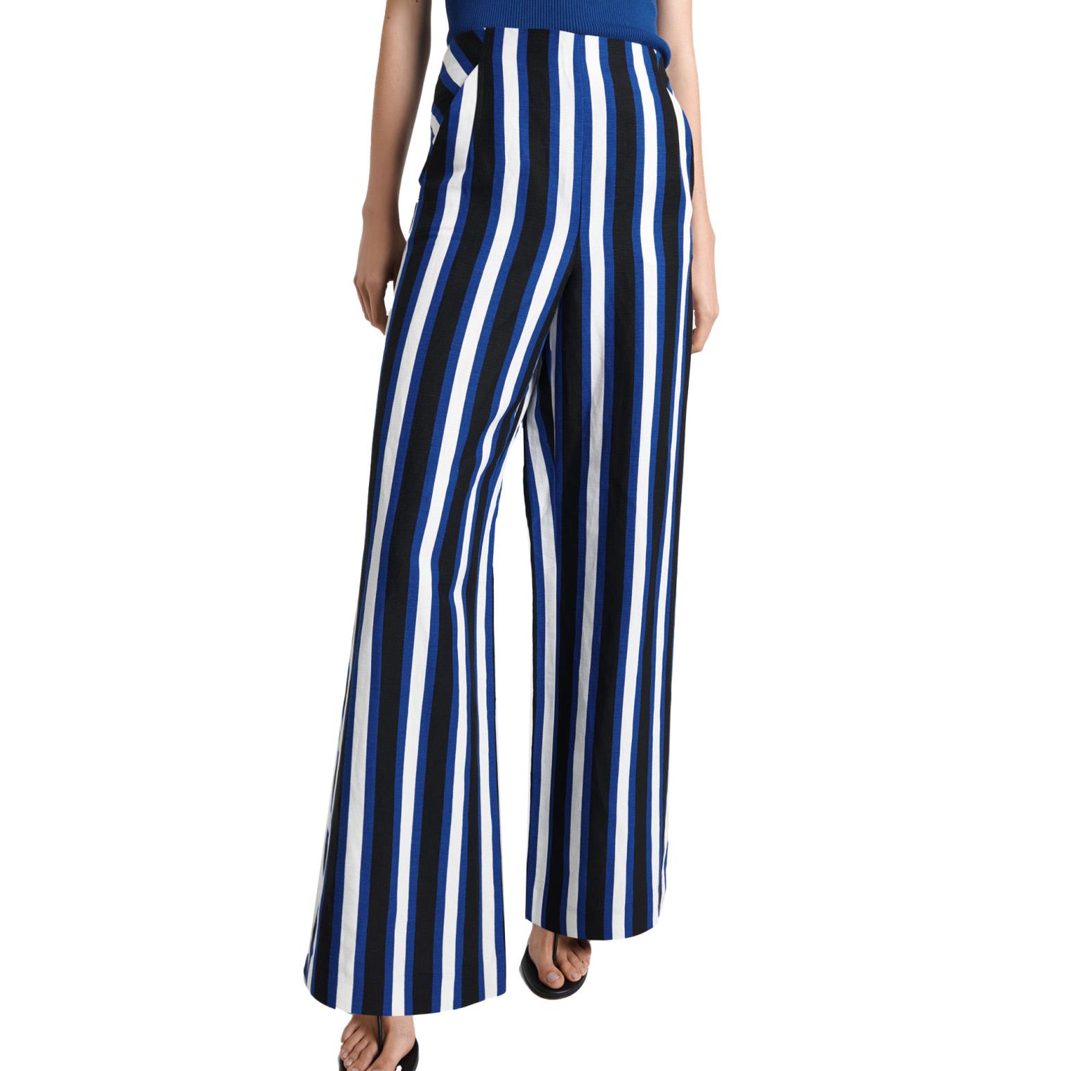 Cue Linen Blend Bold Stripe Pant